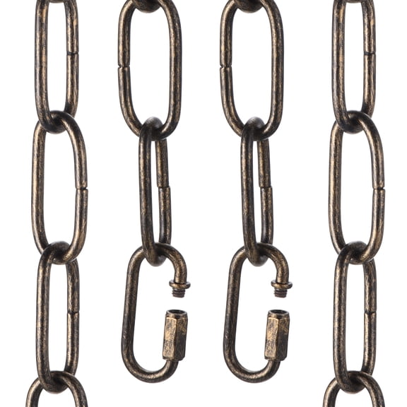 Uxcell 1ft Lighting Hanging Chain, 4mm/0.16" Looping Metal Pendant Chandelier Chain Extension with 2 Quick Link Lock for Hanging Plant Pendant Chandelier Light Fixture, Golden