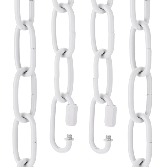 Uxcell 1ft Lighting Hanging Chain, 4mm/0.16" Looping Metal Pendant Chandelier Chain Extension with 2 Quick Link Lock for Hanging Plant Pendant Chandelier Light Fixture, White
