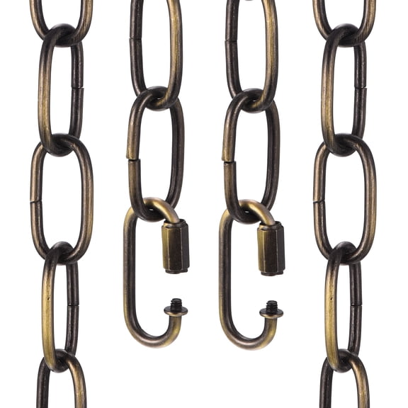 Uxcell 1ft Lighting Hanging Chain, 4mm/0.16" Looping Metal Pendant Chandelier Chain Extension with 2 Quick Link Lock for Hanging Plant Pendant Chandelier Light Fixture, Bronze