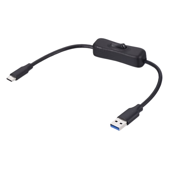 Uxcell 1ft USB 3.0 Extension Cable USB A Male to Type C Male On/Off Switch Cable with Switch Support Both Data and Power for Laptops PC Flash Drive Phone, Black