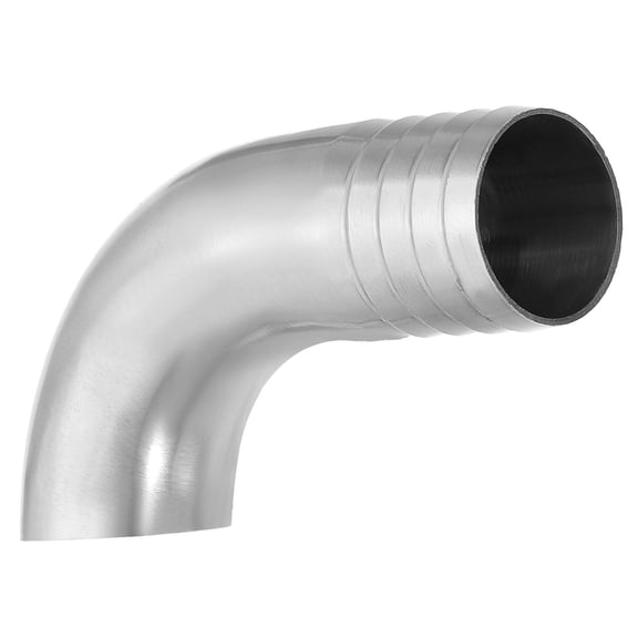 Uxcell 1in Sanitary Hose Barb Fitting, 90 Degree Elbow Hose Barb Pipe Fitting Single End Hose Barbed 304 Stainless Steel for Brewery Winery Food