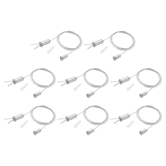 Uxcell 1m/3.3ft 8 Set Adjustable Ceiling Hanging Wire Cable Kit with Round Nail for Light Fitting, Style 1