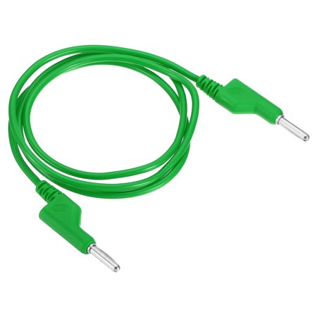 Uxcell 1m Banana Plug to Banana Plug Test 3.5mm OD 1000V/20A 15AWG Copper Stackable Cable Line Wire, Green