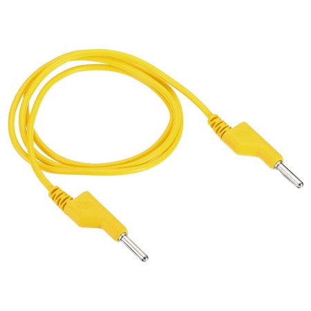 Uxcell 1m Banana Plug to Banana Plug Test 3.5mm OD 1000V/20A 15AWG Copper Stackable Cable Line Wire, Yellow