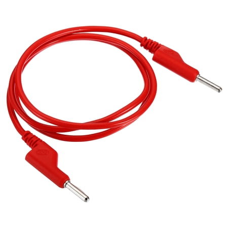 Uxcell 1m Banana Plug to Banana Plug Test 4mm OD 1000V/20A 13AWG Copper Stackable Cable Line Wire, Red