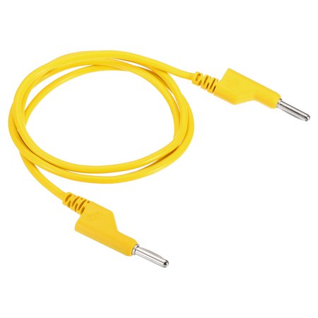 Uxcell 1m Banana Plug to Banana Plug Test 4mm OD 1000V/20A 13AWG Copper Stackable Cable Line Wire, Yellow