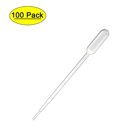 Uxcell 1ml 144mm Graduated Liquid Drop Droppers Disposable Pipettes 100 Pack