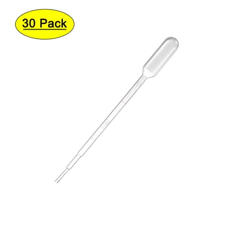 Uxcell 1ml 144mm Graduated Liquid Drop Droppers Disposable Pipettes 30 Pack