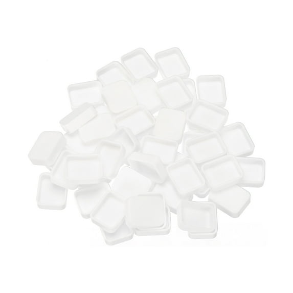 Uxcell 1ml Watercolor Pans, 50 Pack Empty Half Pans Plastic Watercolor Tins for Watercolor Oils Style 2, White