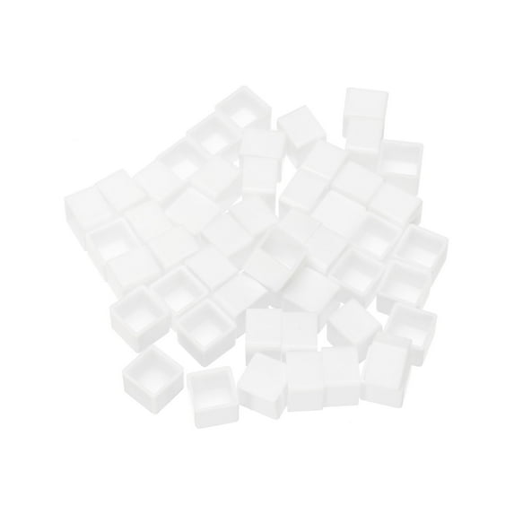 Uxcell 1ml Watercolor Pans, 50 Pack Empty Half Pans Plastic Watercolor Tins for Watercolor Oils Style 3, White