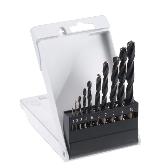 Uxcell 1mm - 10mm High Speed Steel 6542 Cobalt Jobber Twist Drill Bit Set 10 Pack