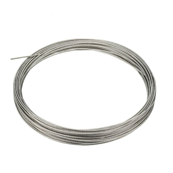 Uxcell 1mm Dia 10m 32.8ft Length 304 Stainless Steel Wire Rope Cable Uncoated for Hoist Pulley Wheel