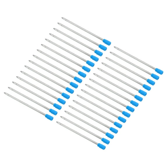Uxcell 1mm Ink Pen Refills, 30 Pcs Ballpoint Refill Medium Point Compatible Replacement for Pen, Writing, Office, Blue