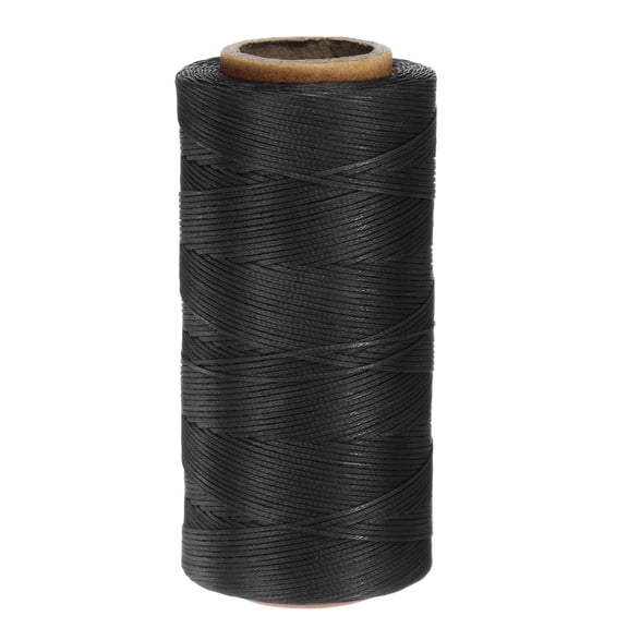 Uxcell 1mm Leather Sewing Waxed Thread, 197Yards / 180m, Polyester Waxed Cord Linen Thread String, Black