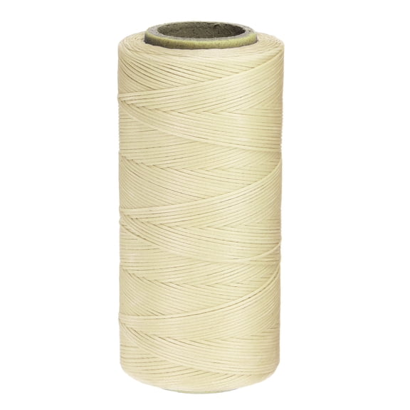 Uxcell 1mm Leather Sewing Waxed Thread, 197Yards / 180m, Polyester Waxed Cord Linen Thread String, Cream