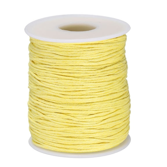 Uxcell 1mm Leather Sewing Waxed Thread, 197Yards / 91m, Cotton Waxed Cord Linen Thread String, Yellow