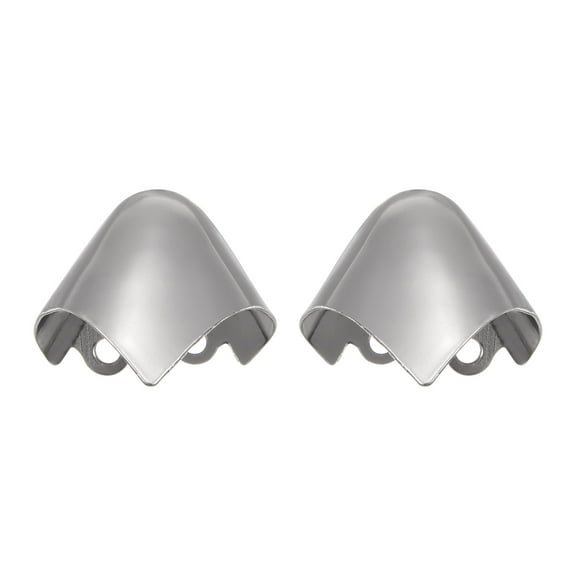 Uxcell 1pair Shoes Pointed Protector 0.94"x0.94"x0.79" Metal Women Toe Tip Cap Cover Elegant, Silver Tone