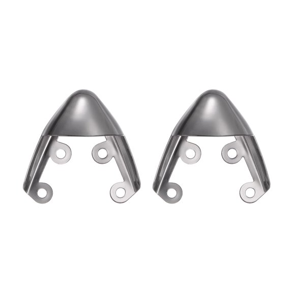 Uxcell 1pair Shoes Pointed Protector 1.5"x1.5"x0.67" Metal Women Toe Tip Cap Cover Elegant, Black