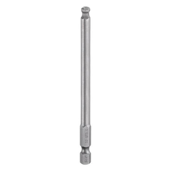 Uxcell 1pcs Ball End Hex Screwdriver Bit 5mm (H5.0) Size 1/4" Hex Shank 4" Industrial Grade Magnetic Ball Head Bits