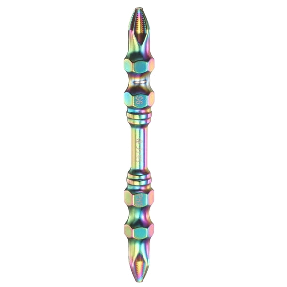 Uxcell 1pcs Double Ended Phillips Screwdriver Bit PH2 (#2) Anti Slip Teeth Tip 1/4" Hex Shank 2.6" (65mm) Long Magnetic Cross Screw Driver Drill Bits