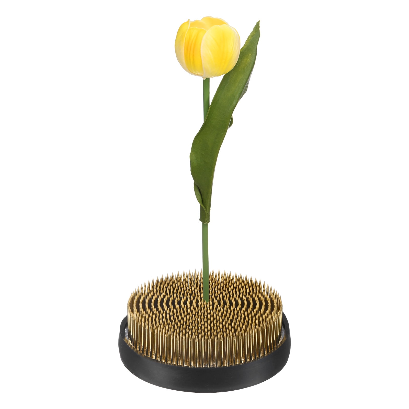 Uxcell 1pcs Flower Frog 3.74" Round Copper Flower Pins, Floral Frog W Rubber Base
