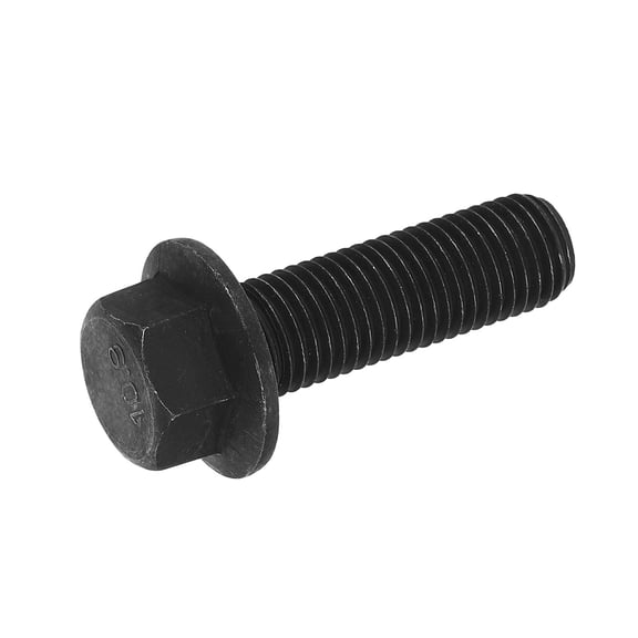Uxcell 1pcs M16-2.0 x 50mm Flange Hex Head Bolt Fully Thread Metric DIN 6921 Carbon Steel Black Oxide Plated Flanged Hexagon Screws, Black