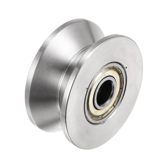 Uxcell 1pcs V Groove Track Wheel, 1.89" 304 Stainless Steel Sliding Gate Double Bearing Rollers for Inverted Track