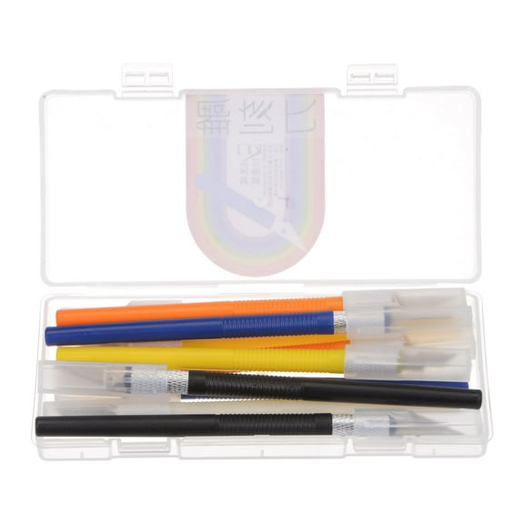 Uxcell 1set (10 Packs) Art Craft Knife Kit 5 Types Blades Hobby Exacto Knife Set with Plastic Box