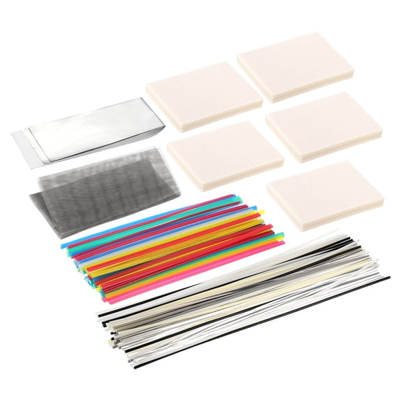 Uxcell 1set(120pcs) TPO,ABS,PP,PE,PA,PU,PC Plastic Welding Rods 13inch Welding Strips Welder Rods for Car Bumper Kayak Daily Repair Plastic Welder Car Bumpers, Multicolor