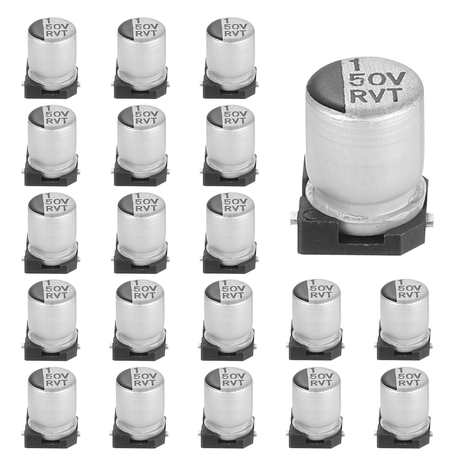 Uxcell 1uF 50V Aluminum Electrolytic Capacitors, Low Impedance Surface ...