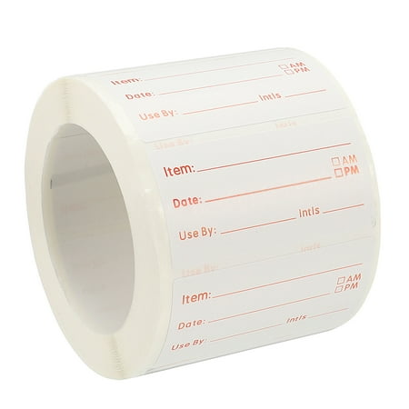 Uxcell 1x2 Inch Date Marker Adhesive Paper Sticker Food Storage Labels Red 1 Roll