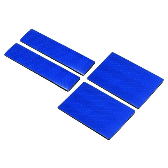 Uxcell 1x4" 2x3" Reflective Patch Hook and Loop Fastener Safety Applique, Blue 4 Pack