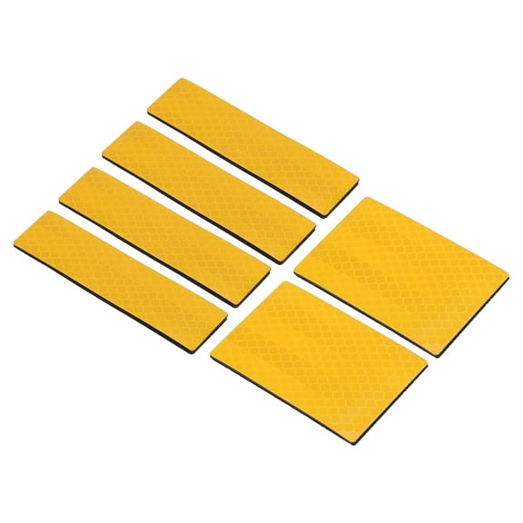 Uxcell 1x4" 2x3" Reflective Patch Hook and Loop Fastener Safety Applique, Earthy Yellow 6 Pack