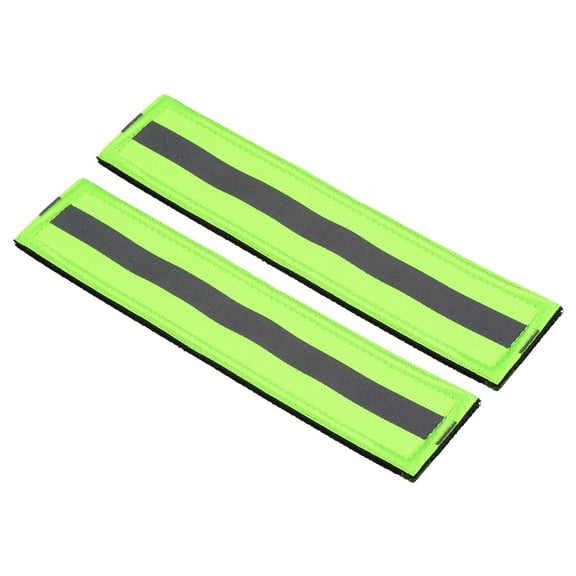 Uxcell 1x6" Reflective Patch Hook and Loop Fastener Safety Applique, Green 2 Pack