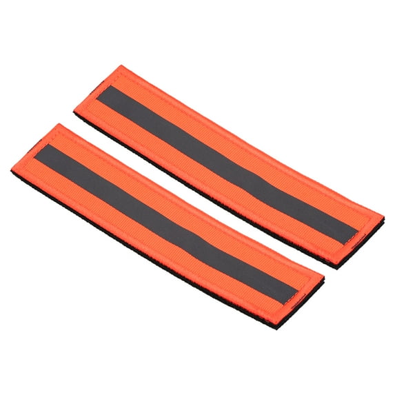 Uxcell 1x6" Reflective Patch Hook and Loop Fastener Safety Applique, Orange 2 Pack