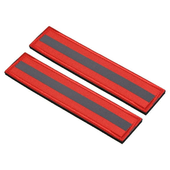 Uxcell 1x6" Reflective Patch Hook and Loop Fastener Safety Applique, Red 2 Pack