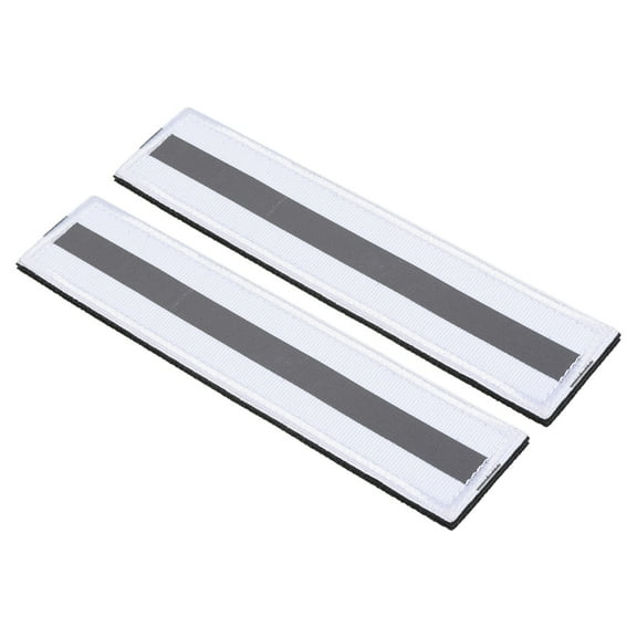 Uxcell 1x6" Reflective Patch Hook and Loop Fastener Safety Applique, White 2 Pack