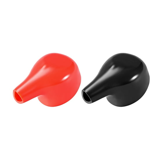 Uxcell 2.05''x1.26''x1.1'' Battery Terminal Insulating Rubber Covers Red Black 1 pair
