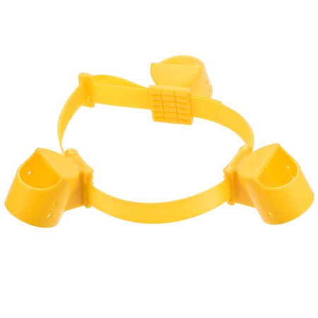 Uxcell 2.09" ID Plastic Support Rod Cup 3pcs with 31.5" Fixed Strap, Tree Stake Kit Yellow 1 Set