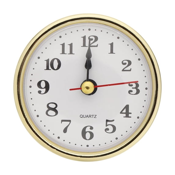 Uxcell 2-1/2 Inch (65mm) Quartz Clock Insert, Arabic Clock Fit 55mm/2.17 inch, Gold Tone