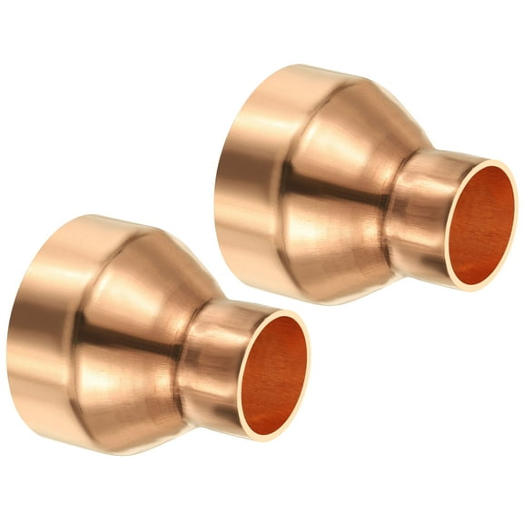 Uxcell 2-1/2" to 1-1/4" Nominal Size Copper Reducer Reducing Coupling Pressure Fitting Pipe Tube Connector 2pcs