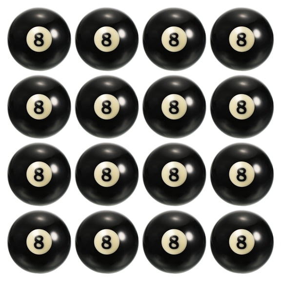 Uxcell 2-1/4" #8 Ball Billiard Replacement Ball Pool Table Ball Standard Regulation Size, Black 16 Pack