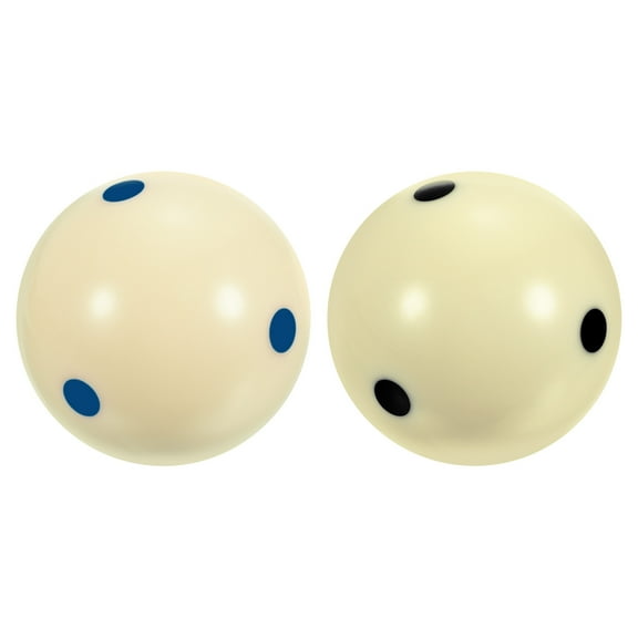 Uxcell 2 1/4" Pro Cup Billiard Cue Ball Pool Ball with Black/Blue 6 Dots for Training Beige 2 Pack