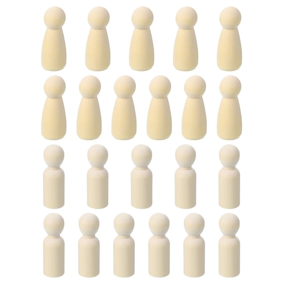 Uxcell 2.1" Height Wooden Pegs Dolls, 22Pcs Wood Pegs People Dolls