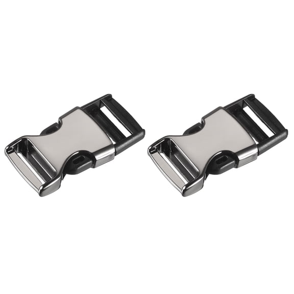 Uxcell 2.1" Metal Side Release Buckles No Sewing Clips Snaps for Backpack, 2Pack Black