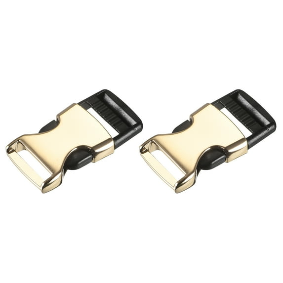 Uxcell 2.1" Metal Side Release Buckles No Sewing Clips Snaps for Backpack, 2Pack Gold