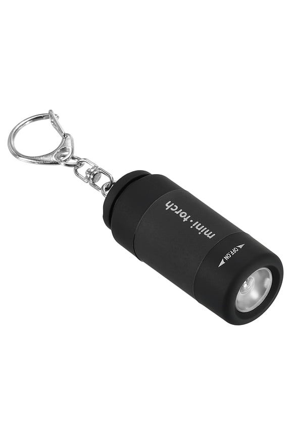 2.1" Mini Rechargeable LED Keychain Flashlight USB Charging Black