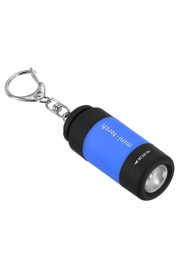 2.1" Mini Rechargeable LED Keychain Flashlight USB Charging Light Blue