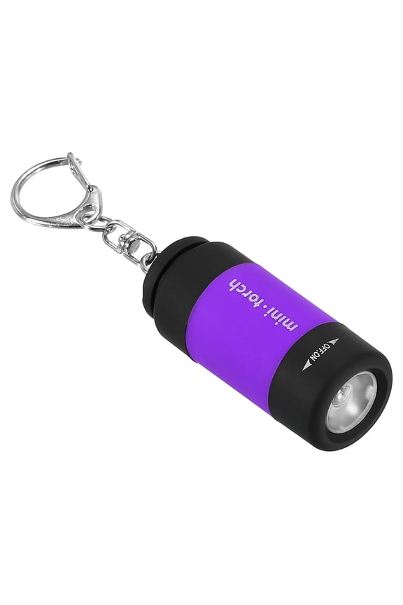 2.1" Mini Rechargeable LED Keychain Flashlight USB Charging Purple