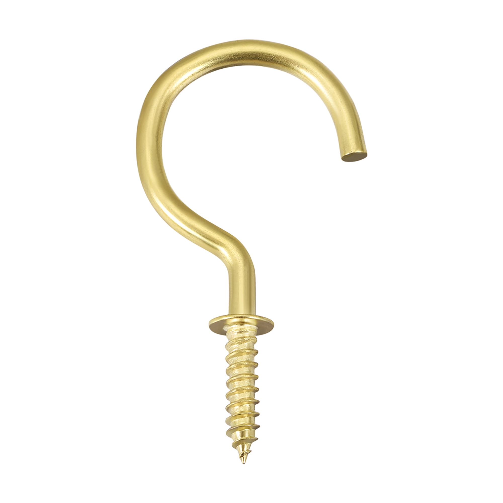 Uxcell 0.9 Small Screw Eye Hooks Self Tapping Screws Carbon Steel Gold  50Pcs 